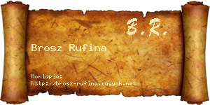 Brosz Rufina névjegykártya